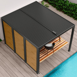 Habrita Pergolas bioclimatiques Gris Aluminium 10.80m²