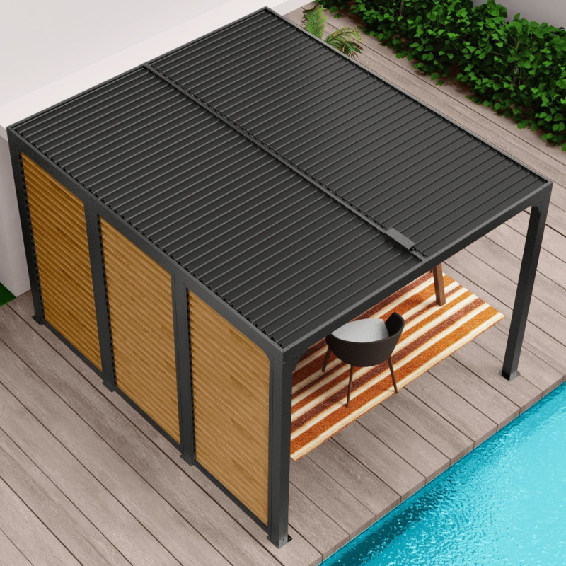 Habrita Pergolas bioclimatiques Gris Aluminium 10.80m²