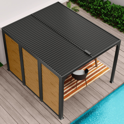 Habrita Pergolas bioclimatiques Gris Aluminium 10.80m²
