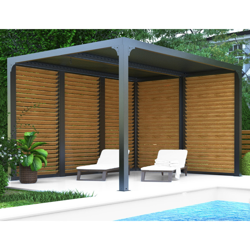 Habrita Pergolas bioclimatiques Gris Aluminium 10.80m²