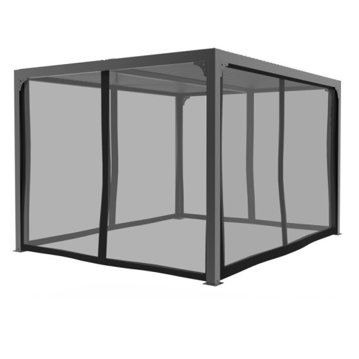 Habrita Moustiquaire pour pergolas Gris PVC