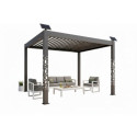 Habrita Pergolas bioclimatiques Gris Aluminium 11.9m²