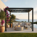 X-Metal Pergolas bioclimatiques Gris Aluminium 9m²