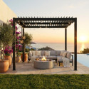 X-Metal Pergolas bioclimatiques Gris Aluminium 9m²