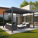 X-Metal Pergolas bioclimatiques Gris Aluminium 12m²