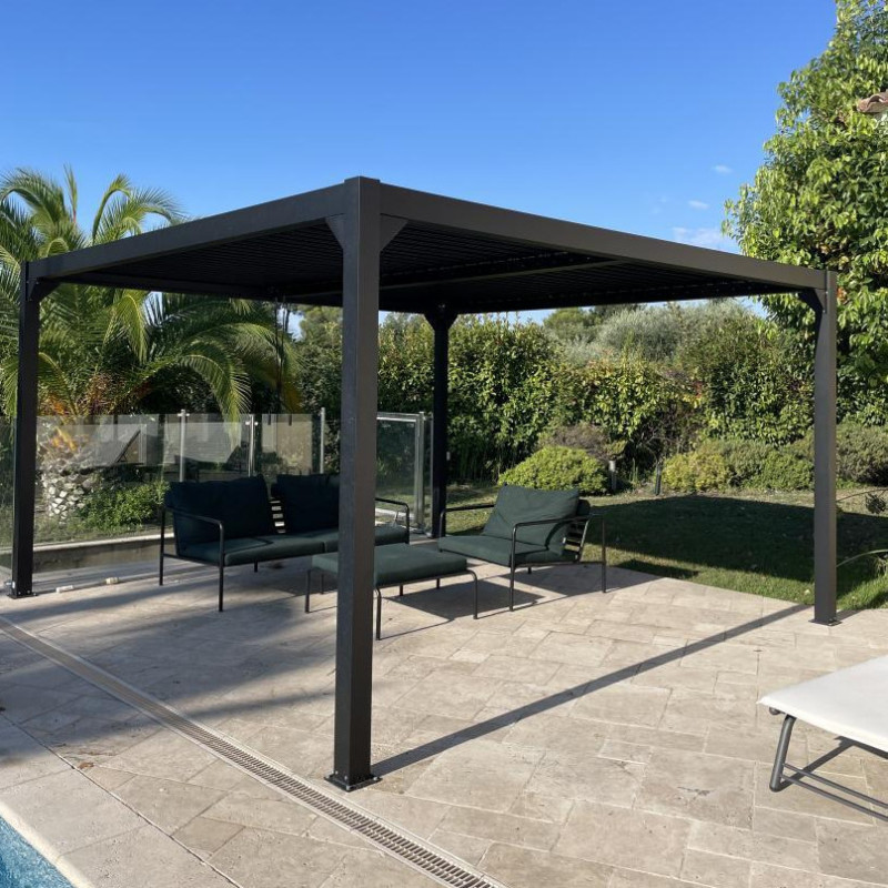 X-Metal Pergolas bioclimatiques Gris Aluminium 16m²