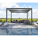 X-Metal Pergolas bioclimatiques Gris Aluminium 16m²
