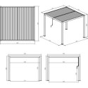 X-Metal Pergolas bioclimatiques Gris Aluminium 16m²