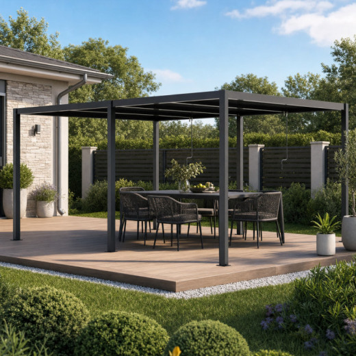 X-Metal Pergolas bioclimatiques Gris Aluminium 17.40m²