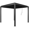 X-Metal Pergolas bioclimatiques Gris Acier galvanisé 9m²