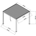 X-Metal Pergolas bioclimatiques Gris Acier galvanisé 9m²