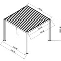 X-Metal Pergolas bioclimatiques Gris Acier galvanisé 12m²