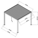 X-Metal Pergolas bioclimatiques Gris Acier galvanisé 16m²