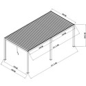 X-Metal Pergolas bioclimatiques Gris Acier galvanisé 17.40m²