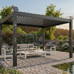 Habrita Pergolas bioclimatiques Gris Aluminium 11.9m²