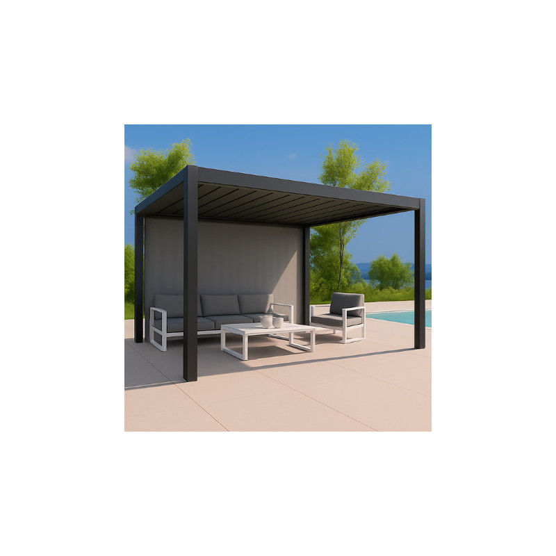 Habrita Pergolas bioclimatiques Gris Aluminium 11.9m²