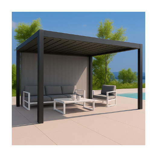 Habrita Pergolas bioclimatiques Gris Aluminium 11.9m²