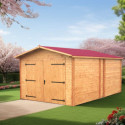 Habrita Garage bois Marron Bois massif 18.90m²