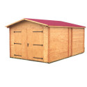 Habrita Garage bois Marron Bois massif 18.90m²