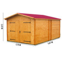 Habrita Garage bois Marron Bois massif 18.90m²