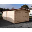 Habrita Garage bois Marron Bois massif 18.90m²
