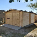 Habrita Garage bois Marron Bois massif 18.90m²