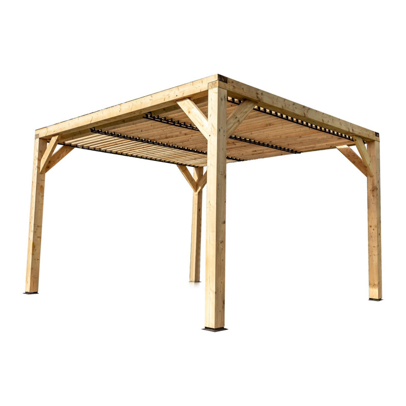 Habrita Tonnelles de jardin Marron Bois massif 10.6m²