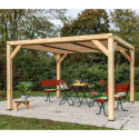 Habrita Tonnelles de jardin Marron Bois massif 10.6m²
