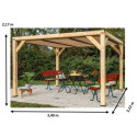 Habrita Tonnelles de jardin Marron Bois massif 10.6m²