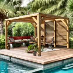 Habrita Tonnelles de jardin Marron Bois massif 10.6m²
