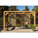 Habrita Tonnelles de jardin Marron Bois massif 10.6m²