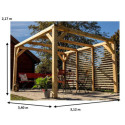 Habrita Tonnelles de jardin Marron Bois massif 10.6m²