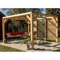 Habrita Tonnelles de jardin Marron Bois massif 10.6m²