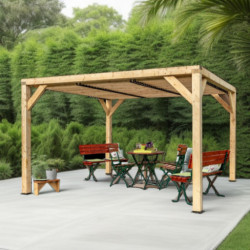 Habrita Tonnelles de jardin Marron Bois massif 12.2m²