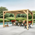 Habrita Tonnelles de jardin Marron Bois massif 12.2m²