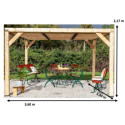 Habrita Tonnelles de jardin Marron Bois massif 12.2m²