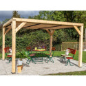 Habrita Tonnelles de jardin Marron Bois massif 12.2m²