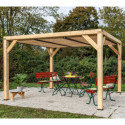 Habrita Tonnelles de jardin Marron Bois massif 12.2m²