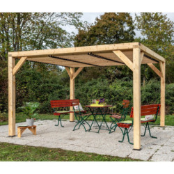 Habrita Tonnelles de jardin Marron Bois massif 10.6m²