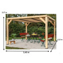 Habrita Tonnelles de jardin Marron Bois massif 10.6m²