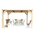 Habrita Tonnelles de jardin Marron Bois massif 10.6m²