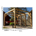 Habrita Tonnelles de jardin Marron Bois massif 10.6m²