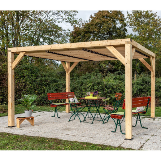 Habrita Tonnelles de jardin Marron Bois massif 12.2m²