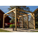 Habrita Tonnelles de jardin Marron Bois massif 12.2m²