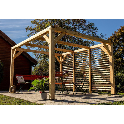 Habrita Tonnelles de jardin Marron Bois massif 12.2m²