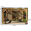 Habrita Tonnelles de jardin Marron Bois massif 12.2m²