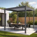 X-Metal Pergolas bioclimatiques Gris Aluminium 9m²