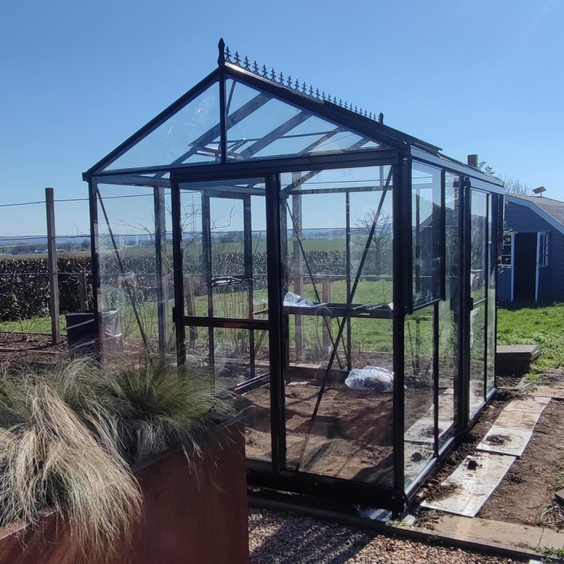 Filclair Serre de jardin en verre Noir 6.75m²