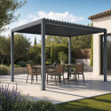 X-Metal Pergolas bioclimatiques Gris Aluminium 12m²