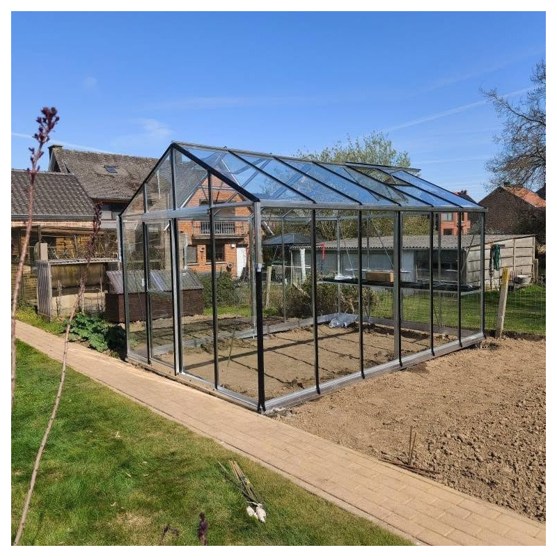 Filclair Serre de jardin en verre Gris 18m²